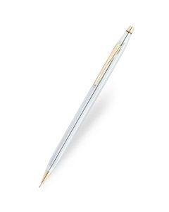 This Cross Classic Century Medalist Mechanical Pencil 0.7mm has polished chrome on the exterior with 23K gold trims that you'll find on the nib. clip, and top of the pen.