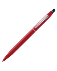 This Cross Click Metallic Red Ballpoint Pen has polished chrome trims including the cap ring and the clip with the Cross brand name engraved.