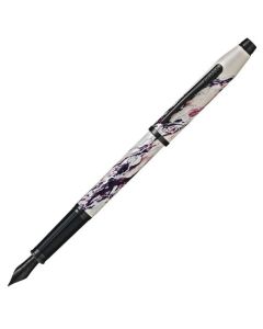 This Cross Wanderlust Everest Fountain Pen has a gorgeous barrel and cap that is inspired by the Everest mountain in shades of pink and purple with a metallic white base.