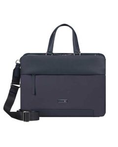 Samsonite's Zalia 3.0 Briefcase 15.6" in Dark Navy has been made out of recycled PET fabric and has polished silver trims.