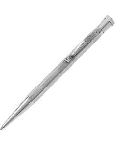 This is the Yard-O-Led Diplomat Hexagonal Silver Barley Ballpoint Pen.