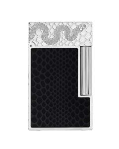 The S.T.Dupont Ligne 2 lighter is made from Palladium and features a snake print design in lacquer.