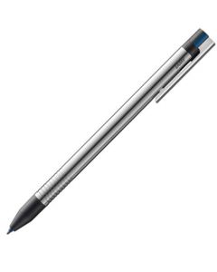 Multisystem stainless steel pen with black, blue & red ink.
