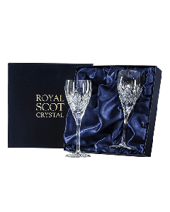 Royal Scot Crystal Edinburgh 2 x 33cl Large Wine Glasses