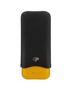 This Cohiba black and yellow cigar case has been embossed with gold foil.