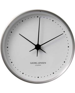 The Georg Jensen HK white stainless steel 22cm wall clock.