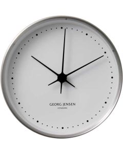 The Georg Jensen HK white stainless steel 22cm wall clock.