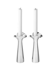 These are the Georg Jensen Stainless Steel Bloom Botanica Candle Holders. 