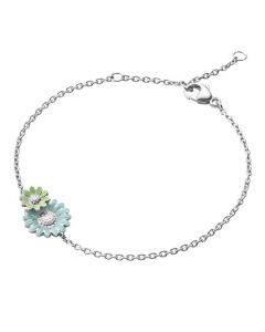 This Blue & Green Enamel Daisy Layered Bracelet has been designed by Georg Jensen.