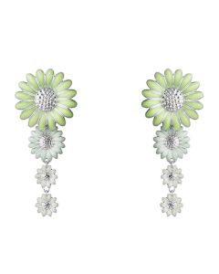 These Green Enamel Daisy Medium Earrings have been designed by Georg Jensen.