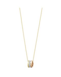 0.19 CT Yellow, White & Rose Gold Fusion Necklace designed by Georg Jensen. 