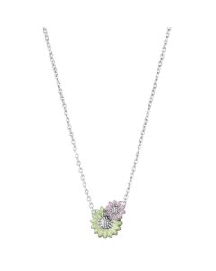 This Green & Pink Enamel Daisy Layered Necklace has been designed by Georg Jensen.