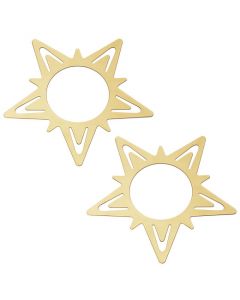 These 18 KT. Gold Plated Christmas Star Napkin Ring/Table Card Holders are made by Georg Jensen. 