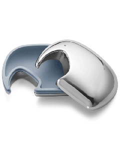 Georg Jensen's Elephant Keepsake Box in Blue is made with stainless steel. 