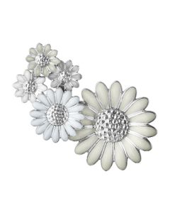 This White Enamel Single Daisy Medium Ear Cuff - Left Ear has been designed by Georg Jensen.