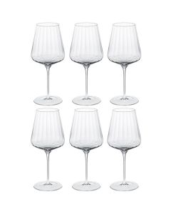 These are the Crystal Set of 6 Bernadotte Red Wine Glasses designed by Georg Jensen. 