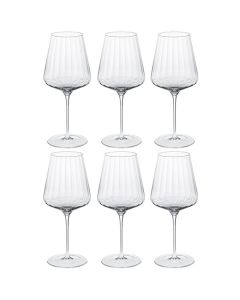 These are the Crystal Set of 6 Bernadotte Red Wine Glasses designed by Georg Jensen. 