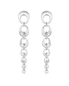 These Sterling Silver Offspring Drop Earrings have been designed by Georg Jensen.