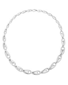 Sterling Silver Reflect Graduated Necklace designed by Georg Jensen. 