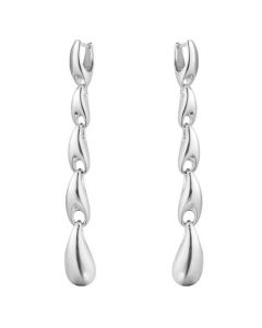 Sterling Silver Reflect Long Earrings designed by Georg Jensen.