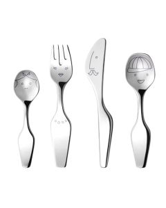 Georg Jensen Twist Family Cutlery Set - 4 Pieces and has been specially designed for little children's hands.