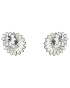 These White Enamel Daisy Layered Earrings have been designed by Georg Jensen.