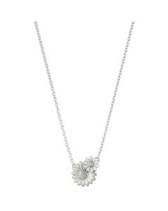 This White Enamel Daisy Layered Necklace has been designed by Georg Jensen.