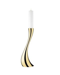 This is the Georg Jensen 18 kt. Gold-Plated Stainless Steel Cobra Medium Floor Candle Holder.