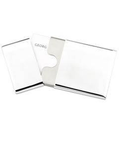 2pcs 3.6x2.3x0.3 Inch Business Card Holder Stainless Steel Name Cards Case 