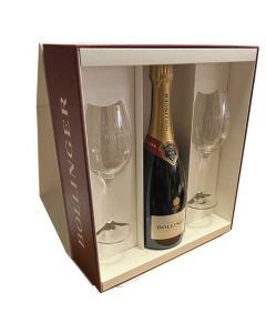 Bollinger Special Cuvée Champagne Gift Set - 75cl Bottle with Two Bollinger Glasses.