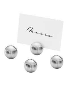 This Bernadotte Chrome Table Card Holders 4pc by Georg Jensen looks great on a table served with other pieces from the range.