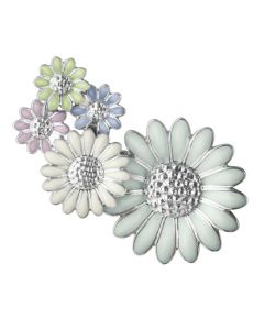 This Single Daisy Enamel Medium Ear Cuff - Left Ear by Georg Jensen has a mix of pastel shades for the petals.