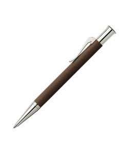 Guilloche Cognac Ballpoint Pen with Rhodium-Plated by Graf von Faber-Castell.