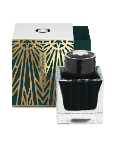 Montblanc's Meisterstück The Origin Collection Green Ink Bottle, 50 ml is part of a set of three colours.