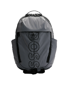 This BOSS Bryant Grey Backpack with Logo is made with polyamide.