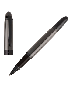 This Hugo Boss Icon Grey & Gunmetal Rollerball Pen has been made with brass with a lacquer coating. 