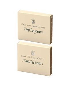 These are the Graf von Faber-Castell Deep Sea Green Ink Cartridges 2 x Pack of 6.