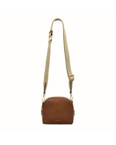This Radley Arden Crescent Saddle Brown Cross Body Bag has a chunky adjustable strap in ecru with brown leather trims.