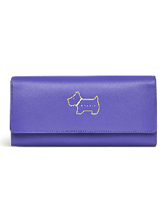 This Heritage Dog Outline Purple Large Matinee Purse by Radley has the Scottie Dog on the front in gold foil embossing. 