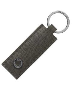 This grey keyring has been designed by Hugo Boss.
