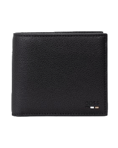 BOSS - Monogram-embossed billfold wallet in grained leather