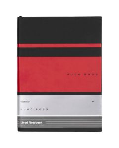This is the Red Essential Gear Matrix Lined Notebook created for Hugo Boss. 