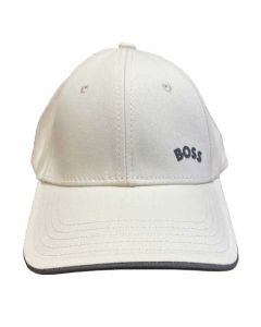 This Hugo Boss beige cap comes with a grey piping around the peak.