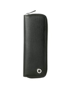 Black Tradition Zipped Two Pen Pouch