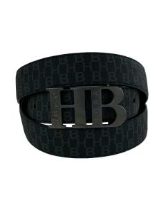 This Hugo Boss men's leather belt comes with a monogram belt buckle.