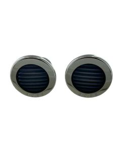 This pair of Hugo Boss cufflinks come with a blue lacquer centre. 
