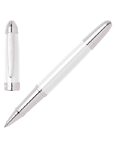 Hugo Boss Icon Chrome Rollerball Pen in White