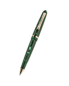 This Venetia Vintage Conifer Gold-Plated Ballpoint Pen by Montegrappa has a lovely pattern on the exterior with various shades of green that stand out from the gold.