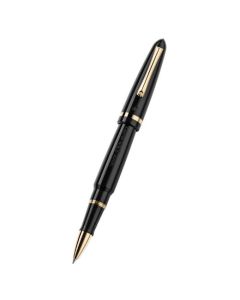This Montegrappa Venetia Black & Gold Stainless Steel Rollerball Pen is made out of black resin with polished gold trims that stand out and add a luxurious touch.