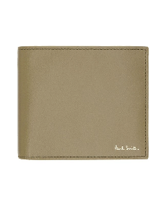 Khaki Signature Stripe 8 CC Wallet By Paul Smith